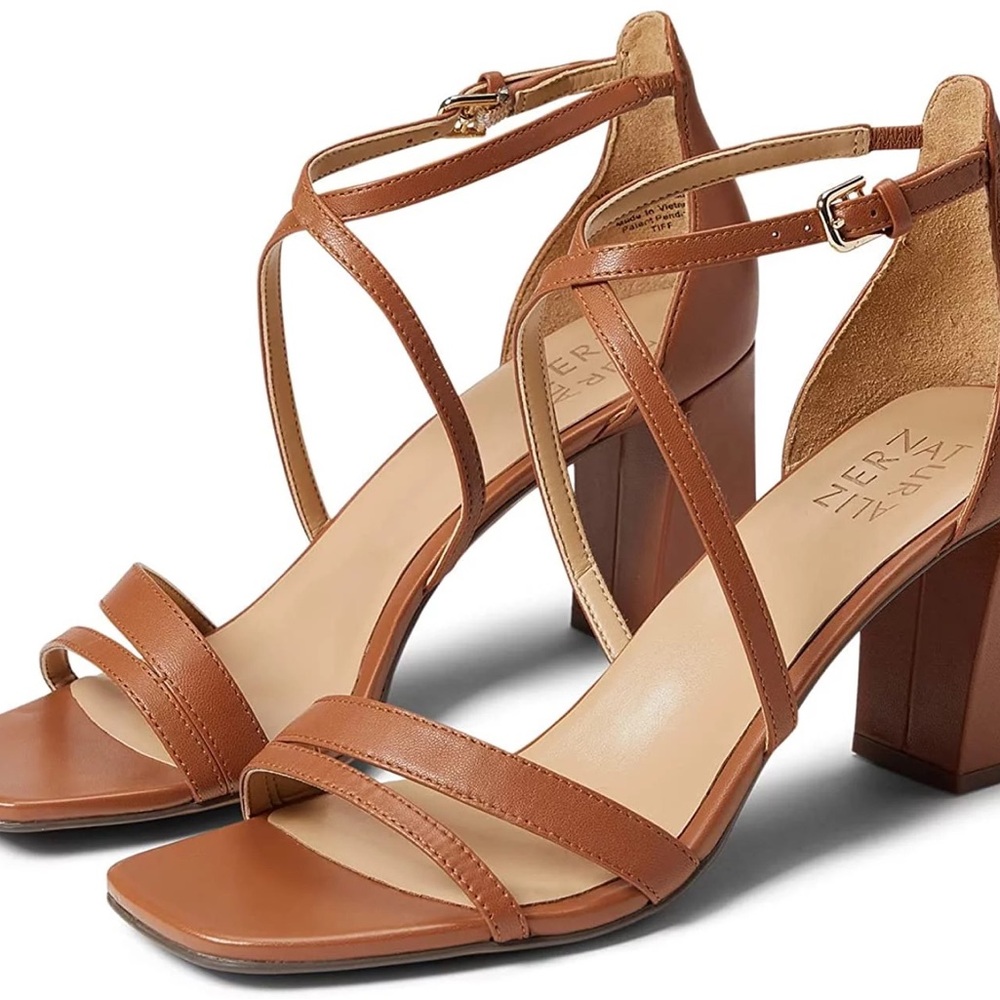 Brown Leather Women Heels